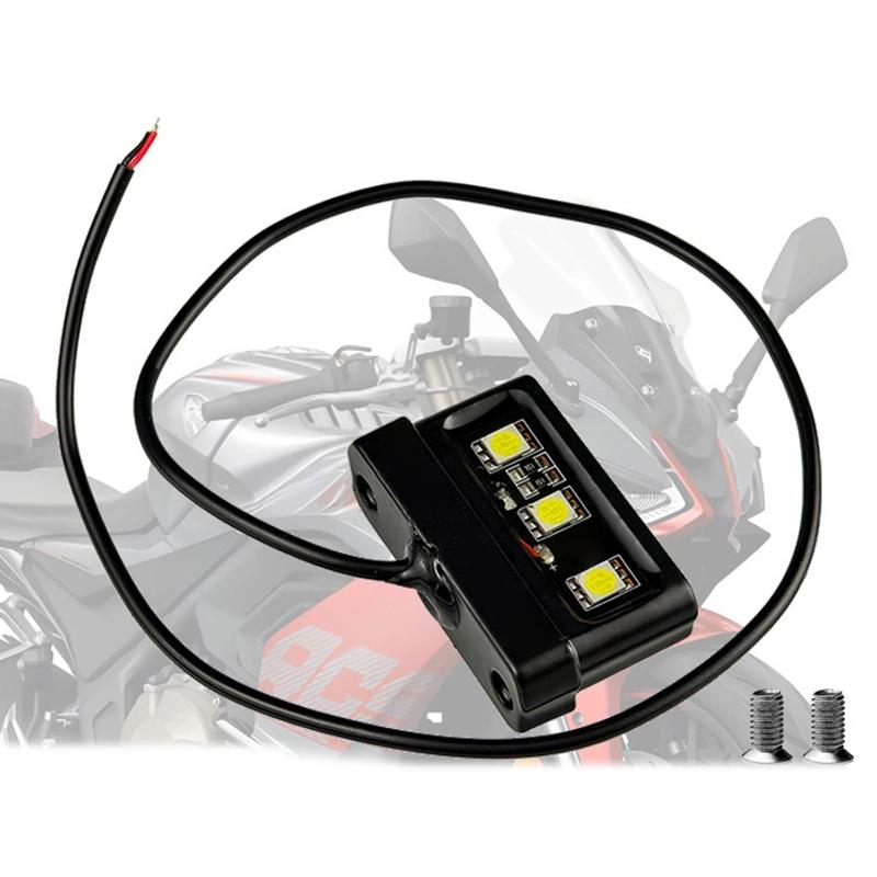 1Pc Motorcycle License Plate Light Led Mini 12V Cnc Aluminum Alloy Waterproof Rear Tail Motorbikes Light For License Plate Black