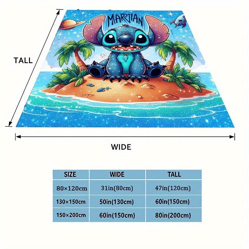 1 Stück Stitch-Druckdecke - Weiche Ganzjahresdecke für Wohnzimmer, Schlafzimmer, Personalisierbares Geschenk mit entzückendem Cartoon-Design