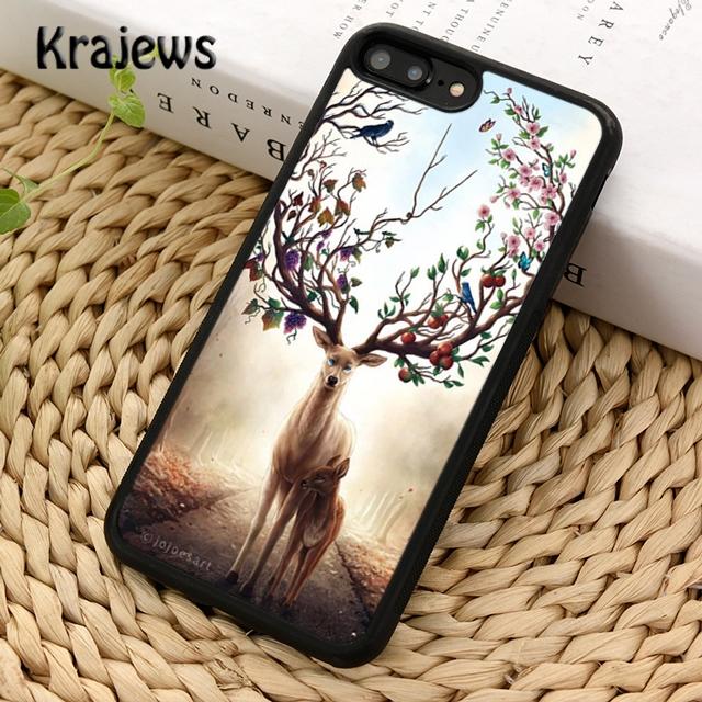 Husa de telefon moale Krajews Deer pentru iPhone 14 5s 6s 7 8 plus X XR XS 11 12 13 pro max Samsung Galaxy S21 S22 ultra