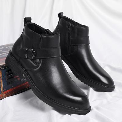Winter Vintage Men's Ankle Boots High Quality Men's Genuine Leather Boots Thick Sole Business Short Boots Classic Chelsea Boots