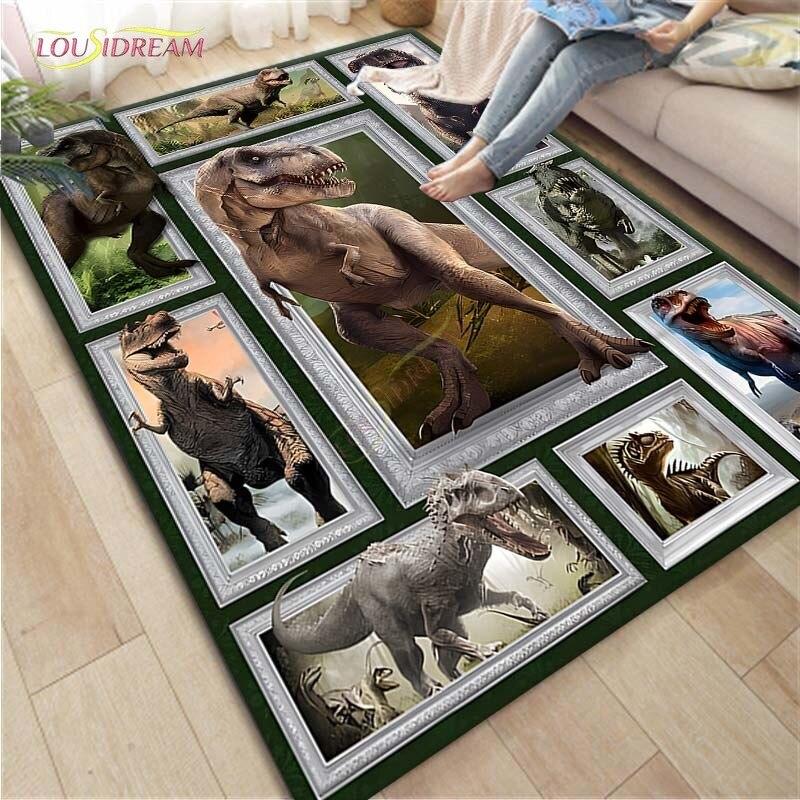 Jurassic Park Dinosaur Pattern Carpet Anti-Skid Area Floor Mat Rug Non-slip Mat Dining Room Living Room Soft Bedroom Carpet