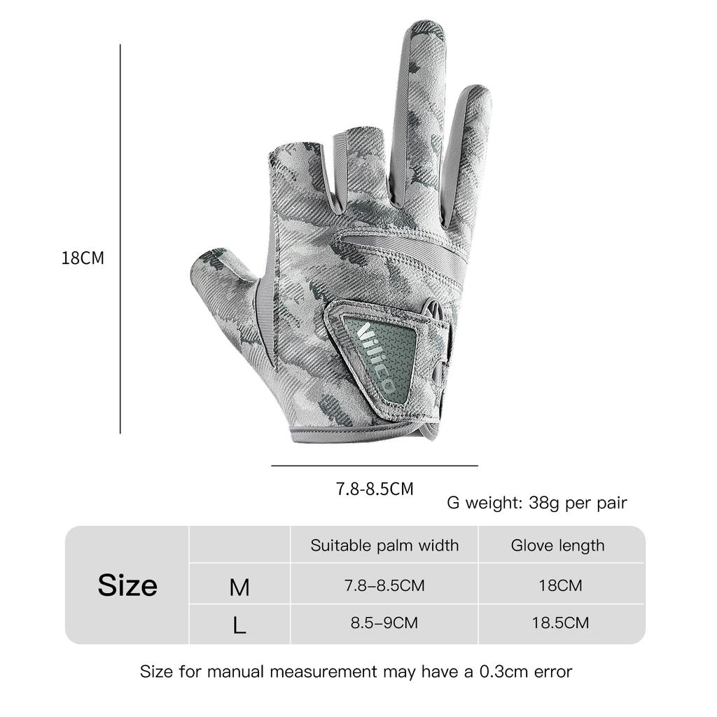 1 Pair Fishing Gloves for Men Summer Fishing Road Sub Sunscreen and Anti Slip Ice Silk Breathable Thin Three Finger Cut Gloves