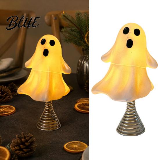 Desktop Night Light for Halloween Party Cute Ghost LED Decorative Light Christmas Tree Topper with Warm Soft Durable Resin Decoration Holidays Glow