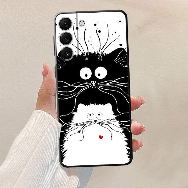 Tpu měkké pouzdro pro Samsung Galaxy S20 Fe S9 S21 Plus S23 Ultra 5g S10 S10e S7 S22 S8 S8plus Kim Haskins Cat Black Shell Cover