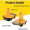 2PACK DM18D Adapter Converter for 18V Tools with USB Port, Compatible with Dewalt 20V Battery, Compatible with Milwaukee 18V Battery