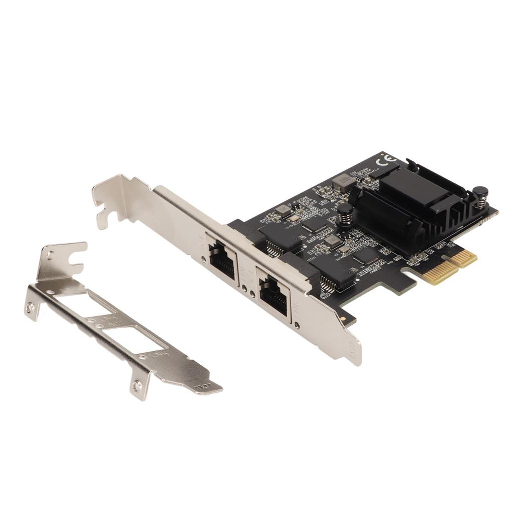 PCIe Network Card Dual Port RTL8125BG Chip 2500 1000 100Mbps 2.5GBase T PCIe Internet Adapter for