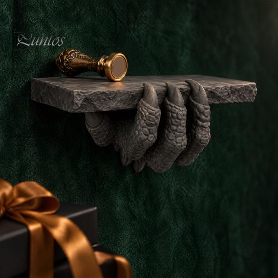 Decorative Wall Storage Dragon Claw Shelf, PETG Floating Display Stand, 3D Shelf Print Gothic Rack for Small Ornaments And Collectibles