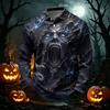 Men's Quick Dry Mesh Long Sleeve Golf Shirt Halloween Print