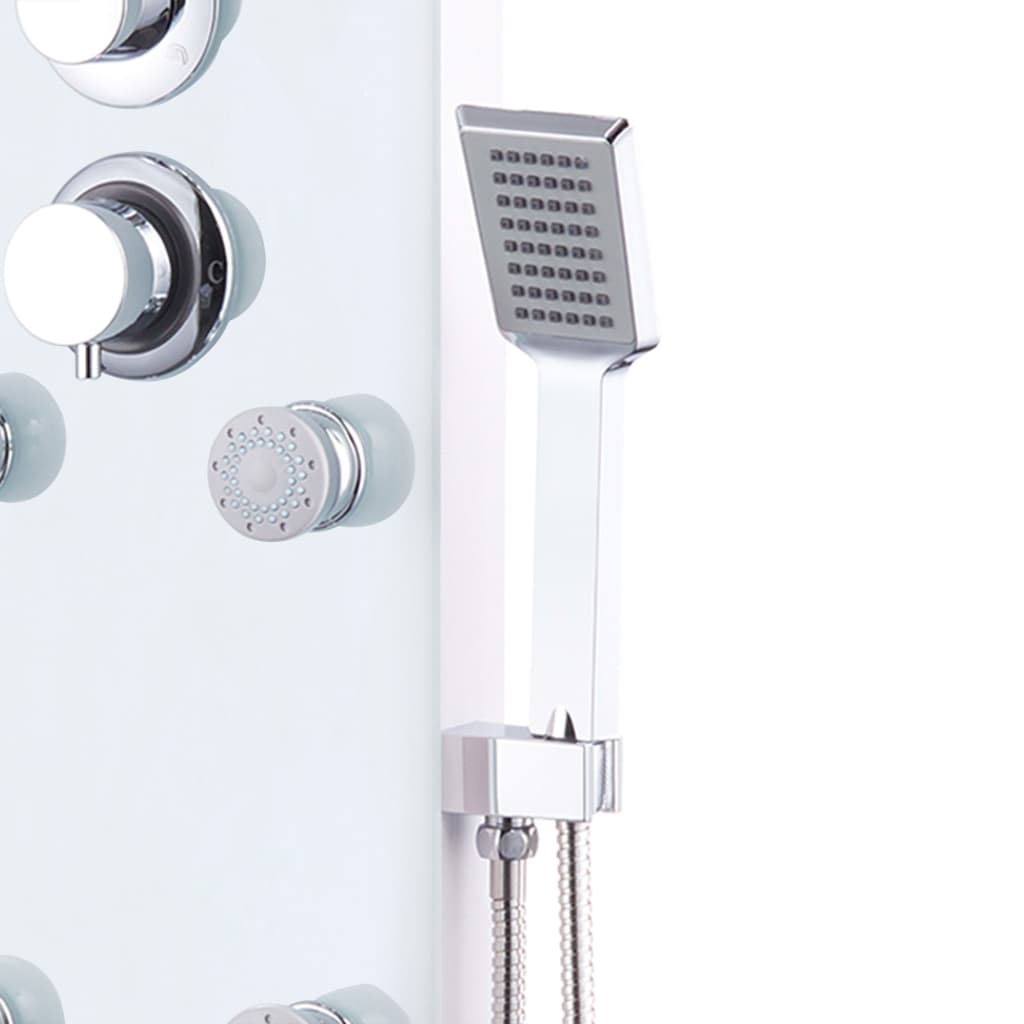 Vidaxl Shower Panel, Glass, 25 X 44.6 X 130 Cm, White