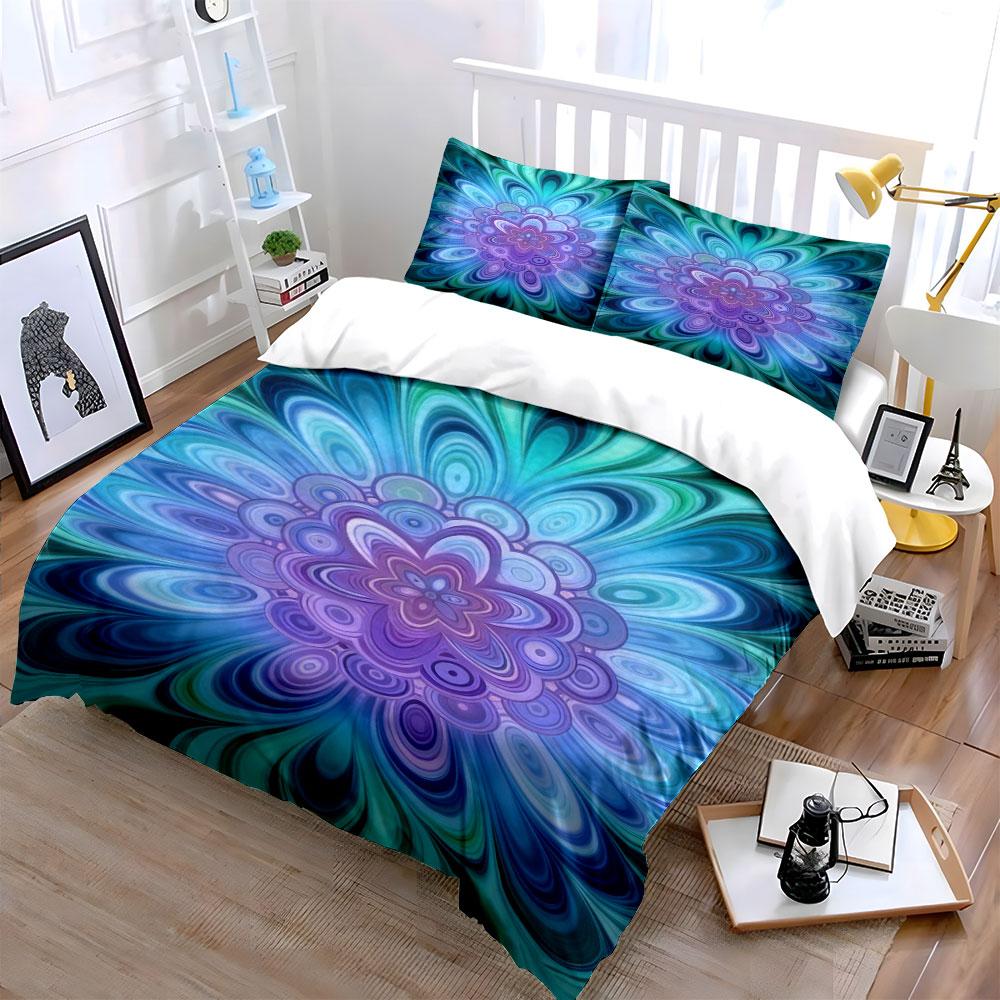 Mandala-inspired floral design. Bedding sets Duvet cover sets Duvet covers Pillowcases(1* Duvet Cover 2* Pillowcases without duvet insert)