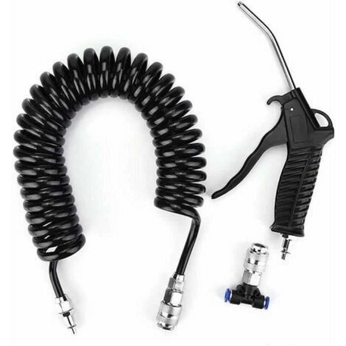 Professional blow gun kit - HTC EQUIPEMENT - with 5 meter hose and T adapter 13kg/cm2 nero