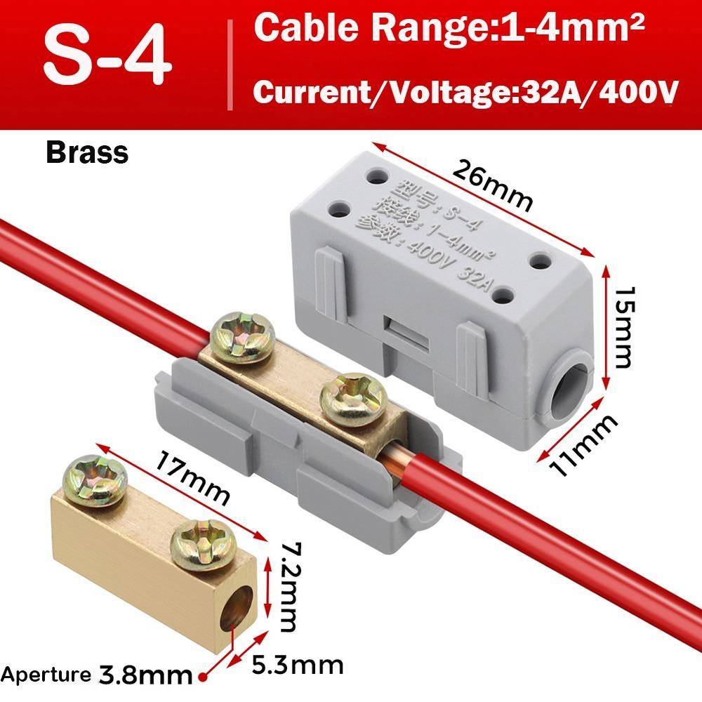 New Spliceable High Power Splitter Brass Reusable Quick Terminal Block Wire Connector Electrical