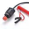 12V Outboard Boat Motor Emergency Kill Stop Switch W/ Safety Tether Lanyard Cord