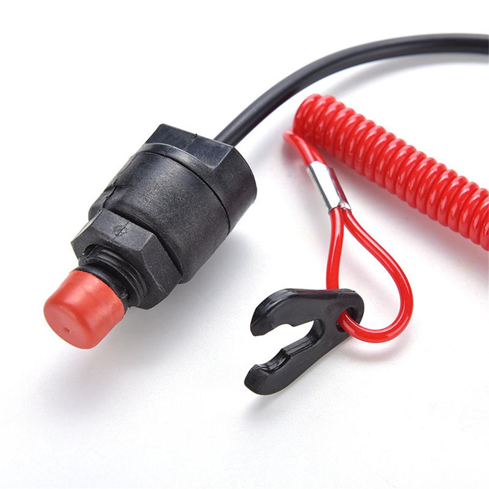 12V Outboard Boat Motor Emergency Kill Stop Switch W/ Safety Tether Lanyard Cord