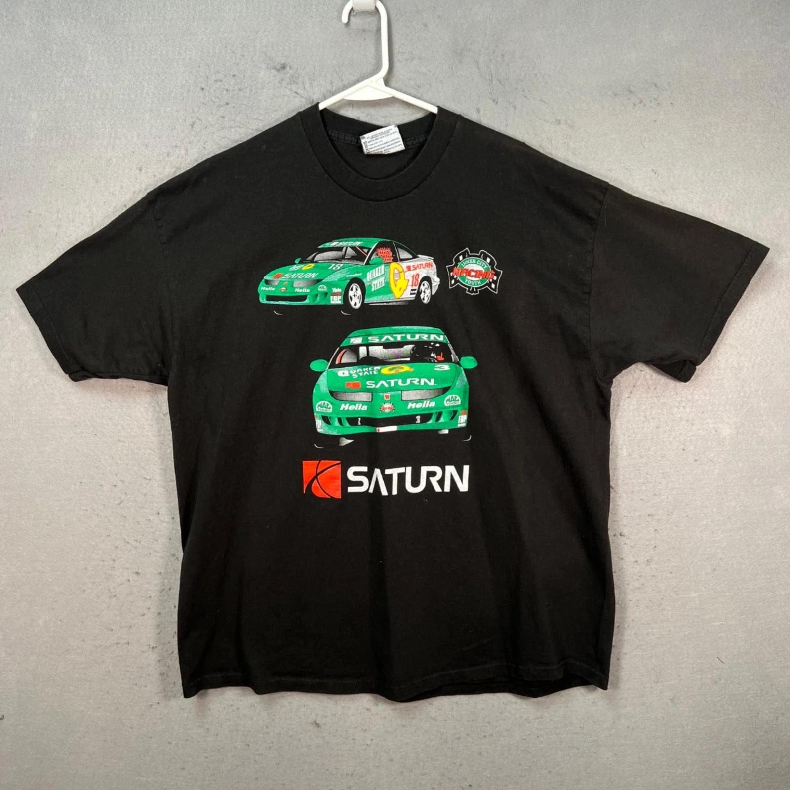 

Vintage Saturn ICY Racing Black T-Shirt Mens Size XXL Lee Made In USA 2XL