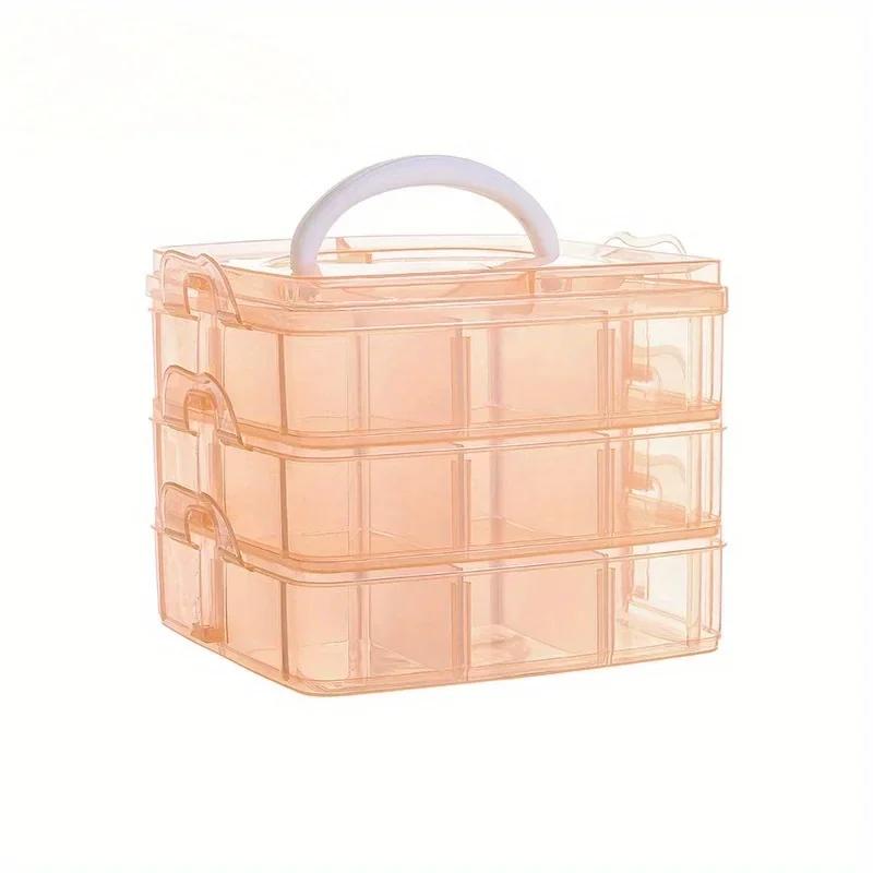 3-layer 18 Grid Transparent Jewelry and Toy Storage Box, Jewelry Earrings, Rings, LEGO Toy Organizer Box