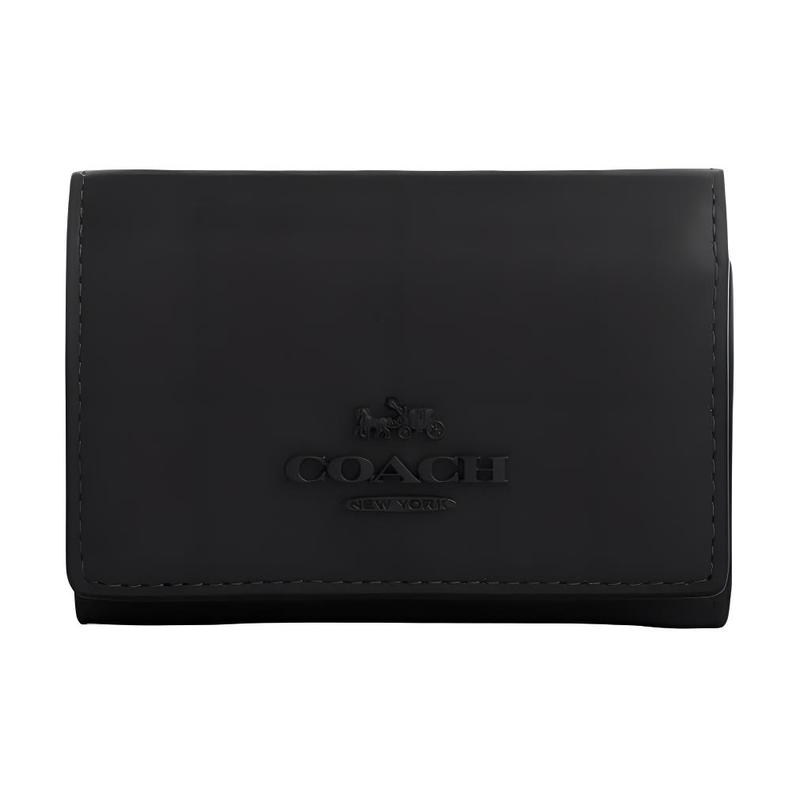 COACH Micro ogo Snap Cowhide Wallet Regular Women's Black Copper and Black Black copper and black