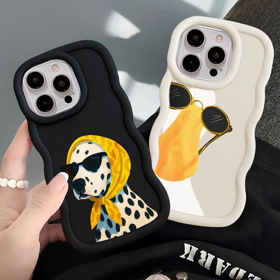Soft Phone Cover Case for iPhone 12 13 15 Plus XR 17 Air 8 11 14 16 Pro Max Cartoon Dog Duck