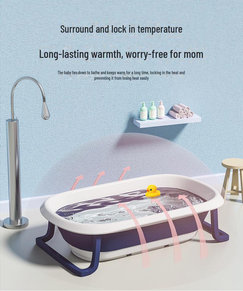 Foldable Newborn Baby Bath Tub: Convertible for Sitting or Lying Down at Home
