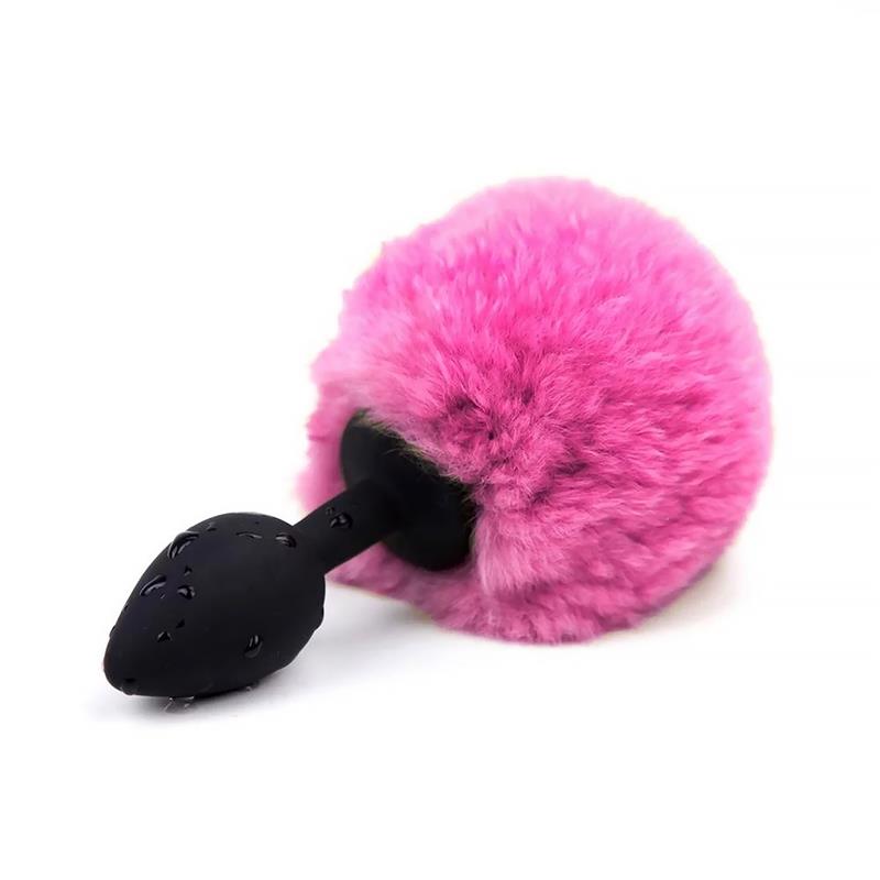 Pink Pompom Anal Plug Size S