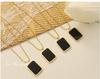 European Retro Black Shell Pendant Necklace, 18K Gold-Plated Titanium Steel Clavicle Chain (P528)