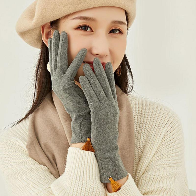 Winter-Touchscreen-Handschuhe für Damen Touchscreens Bequeme gefütterte Anti-Rutsch-Handschuhe Herbst und Winter Verdickt Warm Outdoor