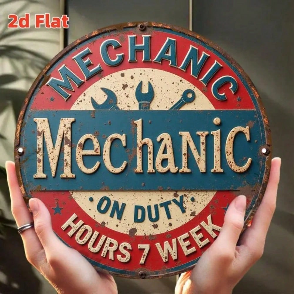 

Industrial Mechanical Metal Wall Art Round Aluminum Decor Plate Single Piece 20x20 різнокольоровий