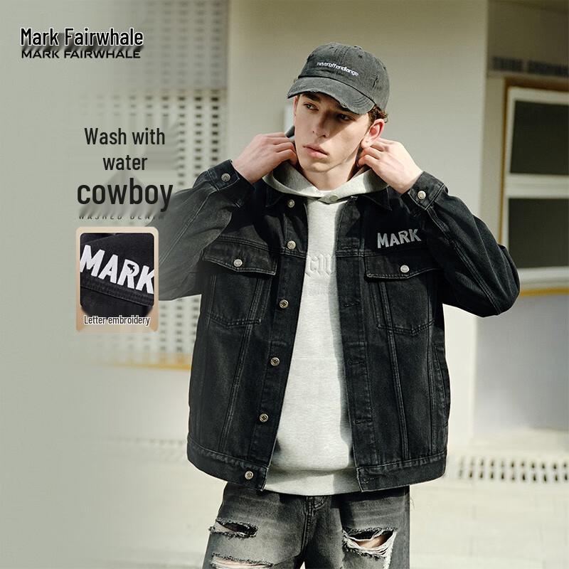 

Mark Fairwhale Men s Casual Embroidered Denim Jacket S