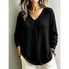 Women S Loose V Neck Long Sleeve Pullover Knit T Shirt