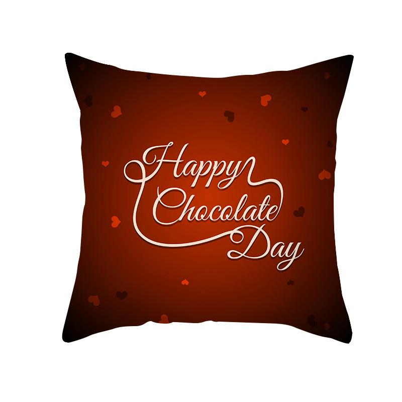 

Valentine s Day Pillow Cover with Red Letters and Love Peach Skin Print Cushion Cover Car Sofa Cushion Cover 45 * 45Cm (without pillow core)