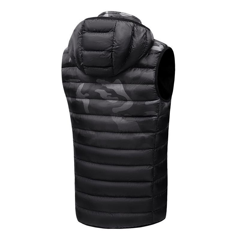 Men's Heated Hooded Winter Vest - Electric, Warm, Cotton, Plus Velvet