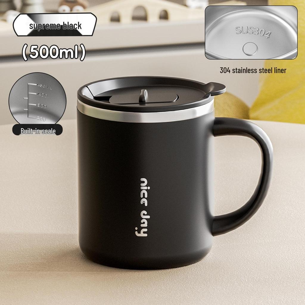 304 Stainless Steel Travel Mug with Lid - Office Commuter Coffee Cup