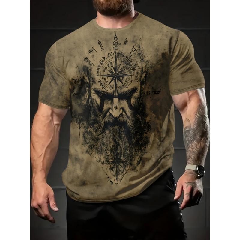 Summer Men s Fashionable Wandering Elderly Digital Printed Pattern T-shirt XL 990₽