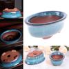 Chinese Bonsai Flowerpot with Holes Mini Ceramic Bonsai Succulent Plants Pot Planter for Home Garden Decor