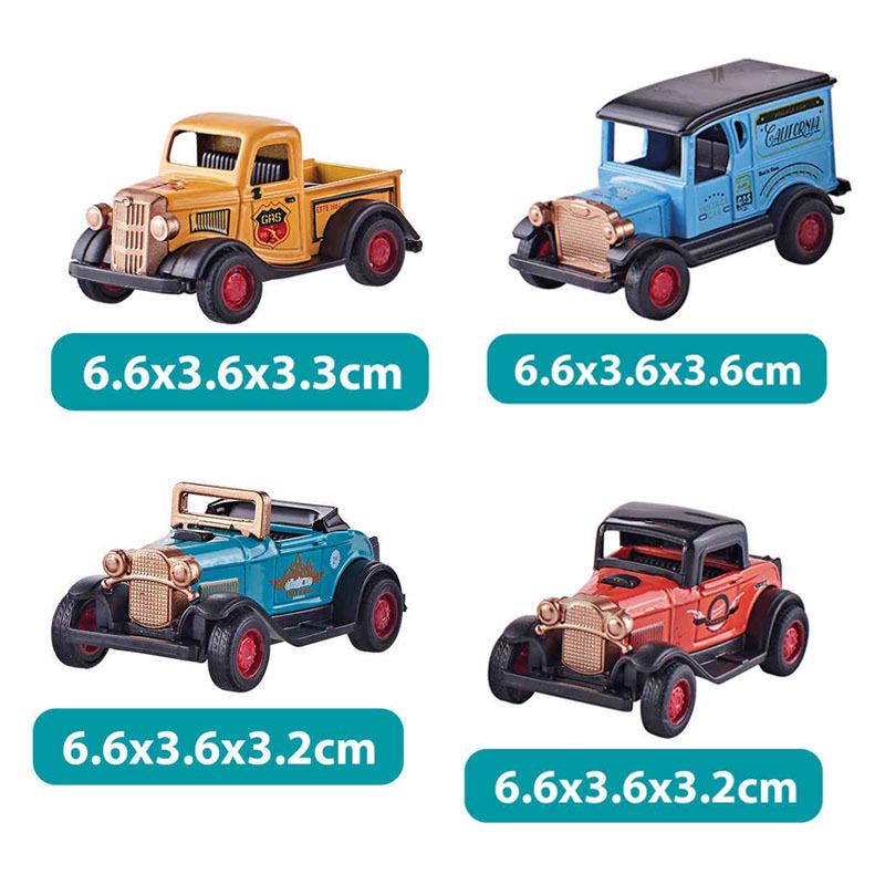 4 Pcs Random Children Classic Alloy Pull Back Car 3 Year Kid Trucks 1:32 Simulation Model Game Toys For Boys Gifts