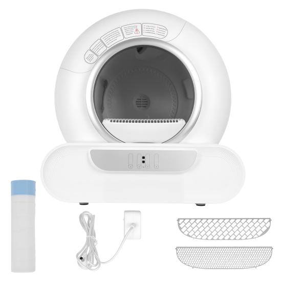 Lettiera autopulente per gatti, Lettiera elettrica per gatti, Lettiera intelligente per gatti con controllo remoto tramite APP, Ingresso spazioso, Grande