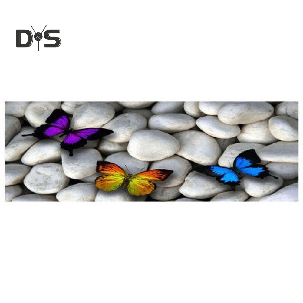 DYS Home Decor Cobblestone Butterfly Pattern Floor Mat Bathroom Non-slip Absorbent Rug Carpet