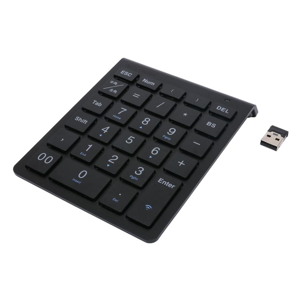 Miyoshi MCO Windows Wireless Numeric Keypad, 2.4GHz, USB-A Receiver Connection, 5 Columns X 28 Keys, Features Convenient Function Input with