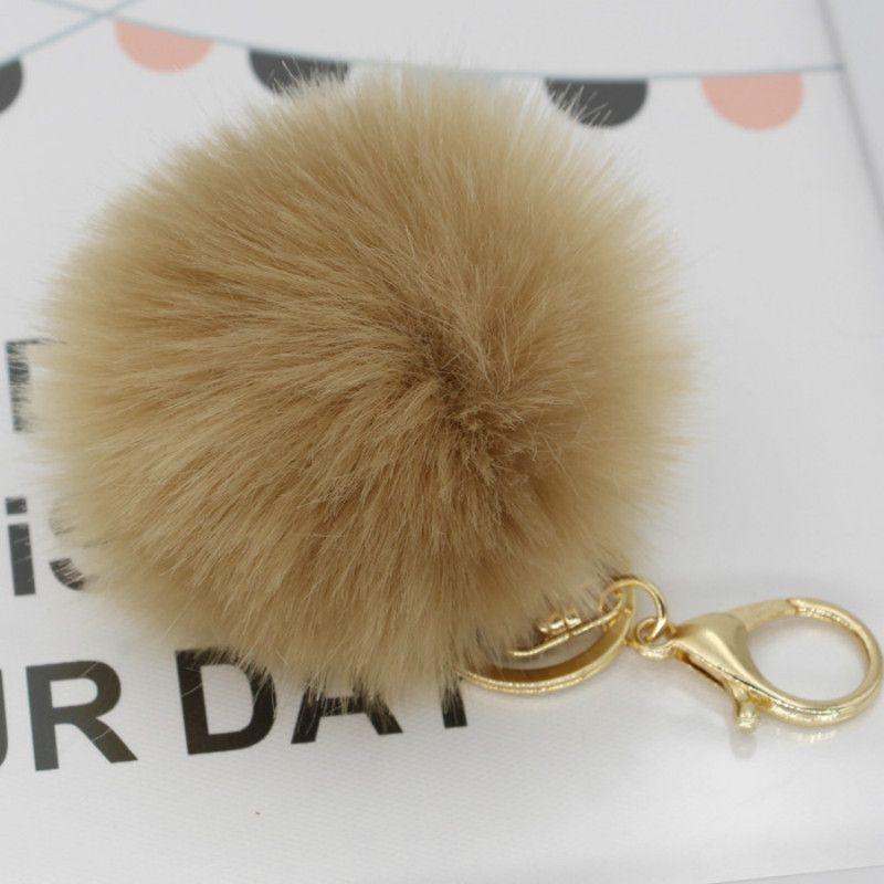 Adorable Cute Soft Rabbit Fur Ball Plush Key Chain For Bags And Car Accessories