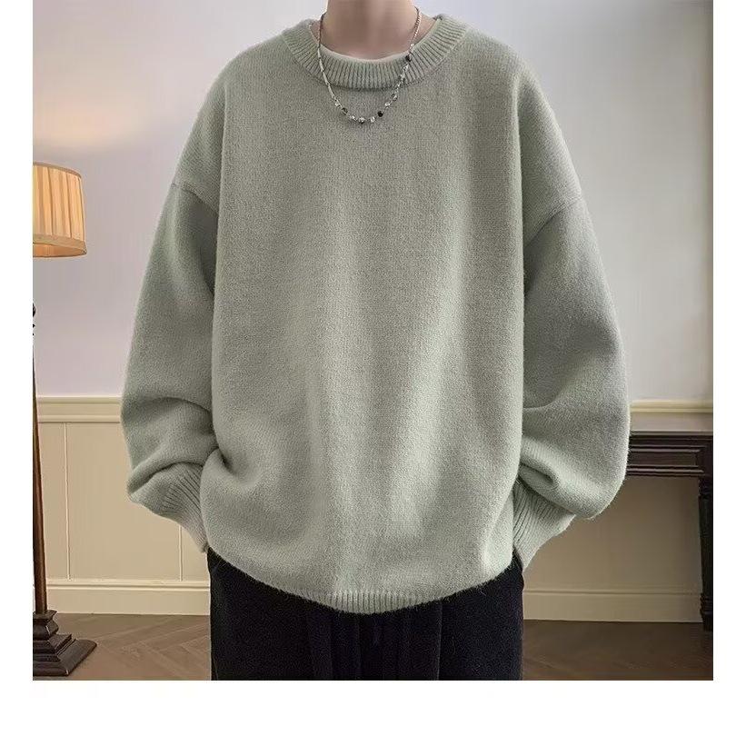 Men s Autumn & Winter Loose Fit Round Neck Korean Sweater L