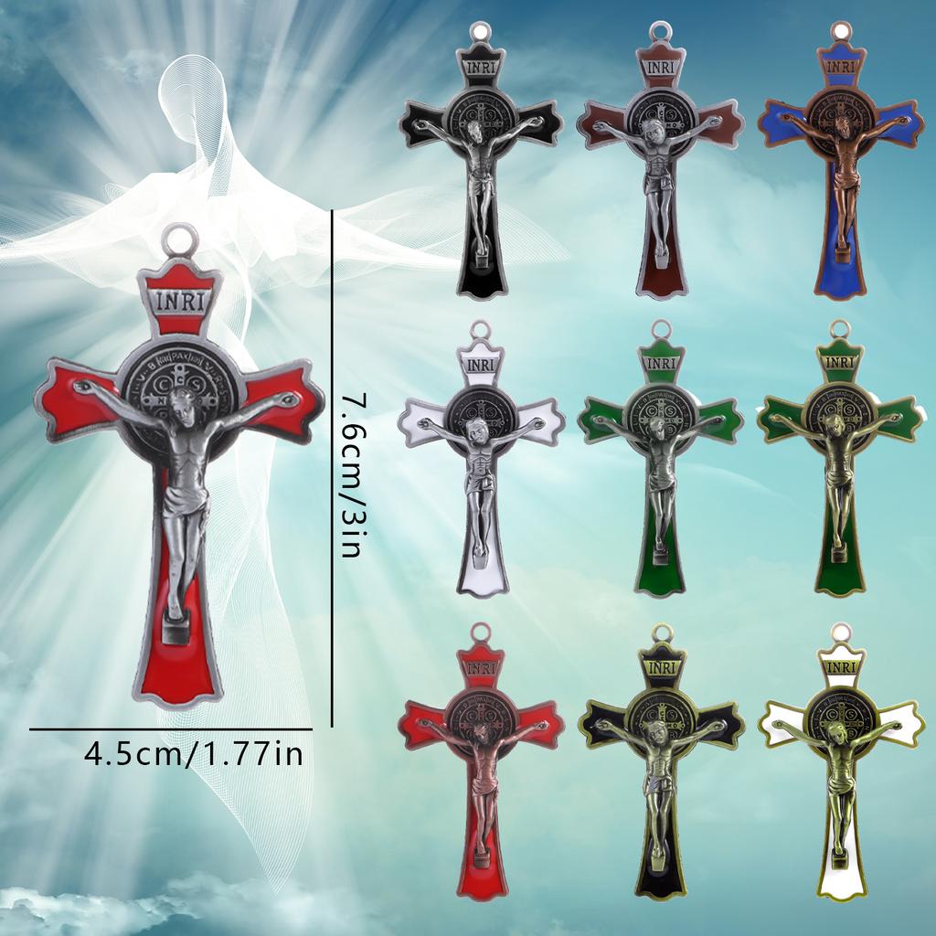 Multi Style St. Benedict's Cross, Jesus Christ Pendant, Religious Prayer Decoration Supplies