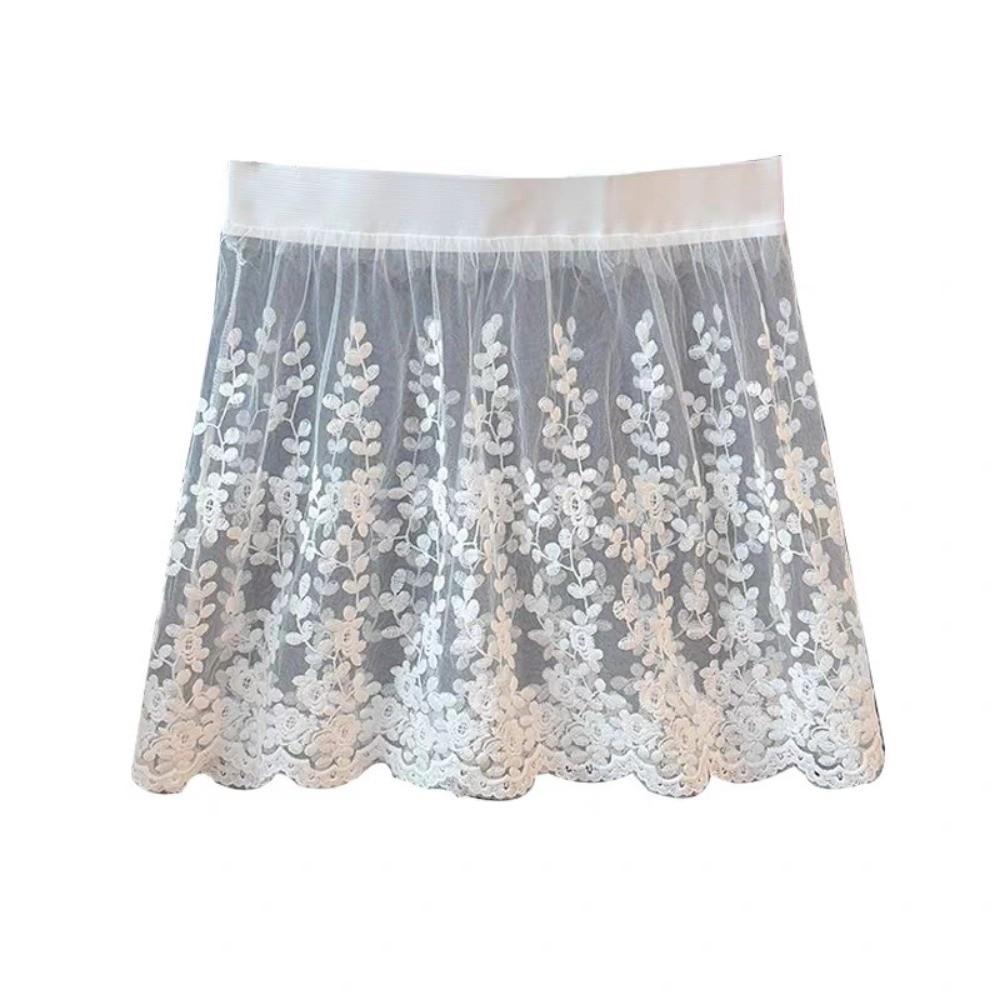 Transparent Lace Underskirt Slips High Waist Mesh Underskirt Slips Dress Girls