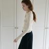 Elssibeui Soft Chevron Collar Knit_Cream