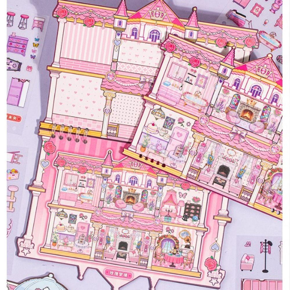 Cute Miniature Scene Sticker 36 Scenes Stacking Sticker New Scenery Sticker Book  Children Gifts