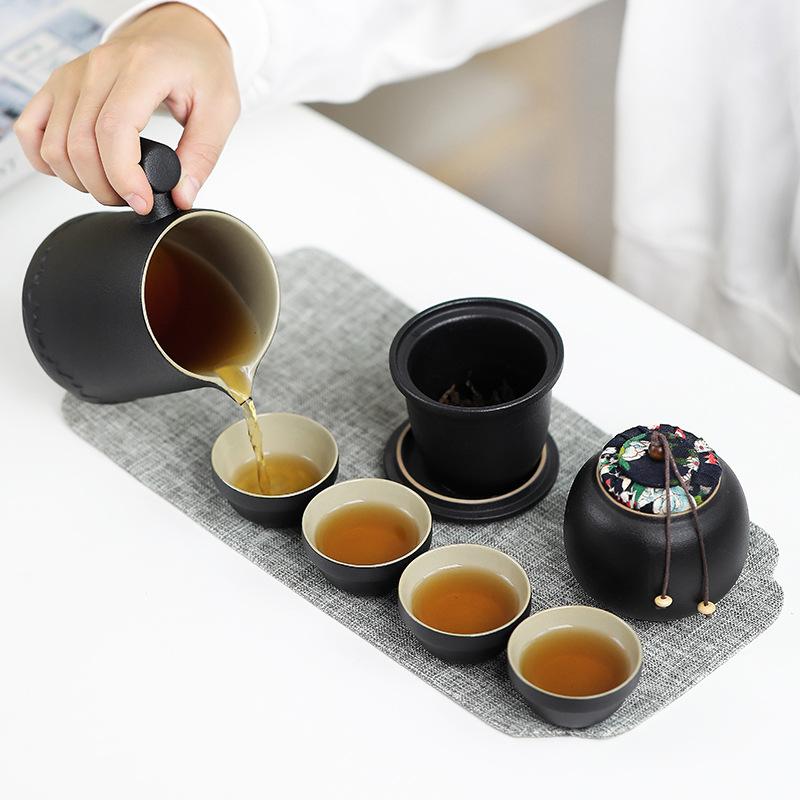 Travel Kung Fu Tea Set Kuaike Cup Small Set Single Portable One Pot Four Cups Outdoor Tea Pot Tea Cup