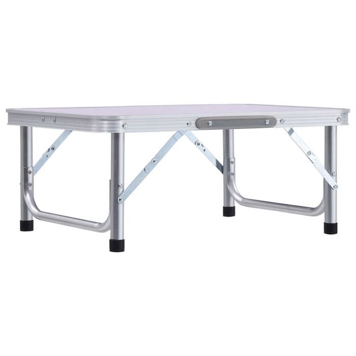 VidaXL Table Pliable de Camping Table Pliable de Jardin Table de Randonnée Table d'Exterieur Table de Pique-nique Blanc 48178