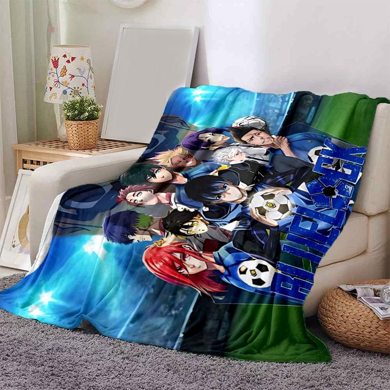 1pc Blue Rock Football Dreams Flannel Blanket Soft Warm Throw Blanket for Bedroom Living Room Bed Travel Camping Picnic Gift. MT7150186
