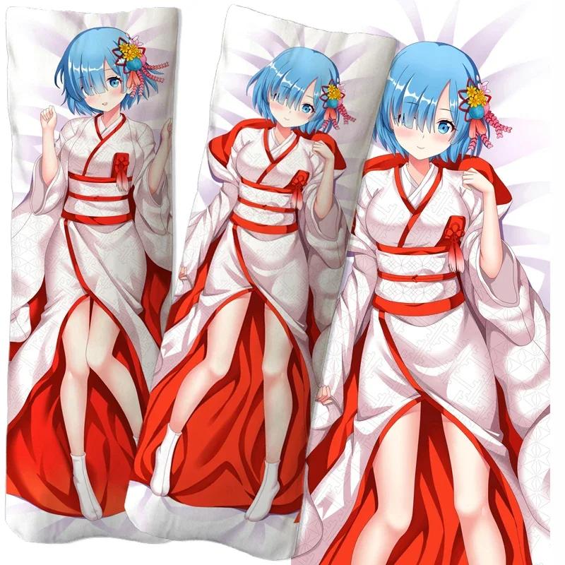 Anime Re:Zero Emilia Rem Ram Dakimakura Pillowcase Cushion Cover Hugging Body Pillow Case Game Otaku Pillow Cover