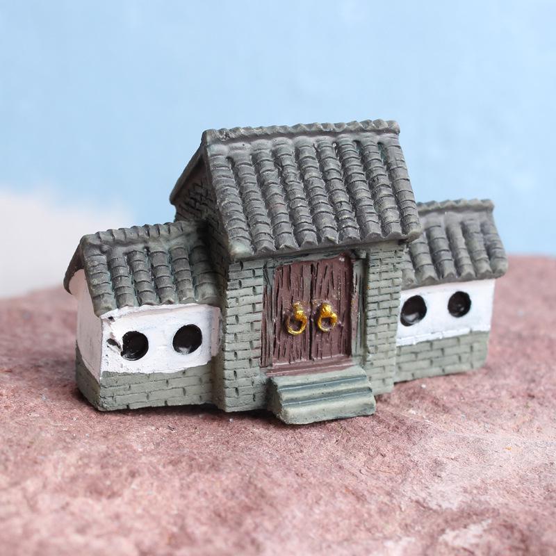 Esel Retro Alte Tor Harz Chinesische Architektur Stein Mühle Figuren Micro Landschaftsbau Decor