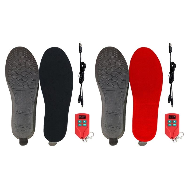Heated Insoles Electric USB Rechargeable Foot Warmer Winter Warm Insoles Feet Heater Shoe Insoles Thermal Soles Washable